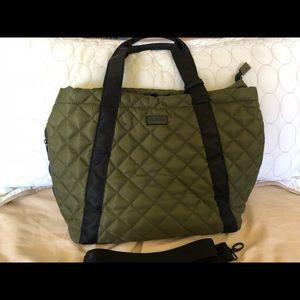 large green soft tote bag